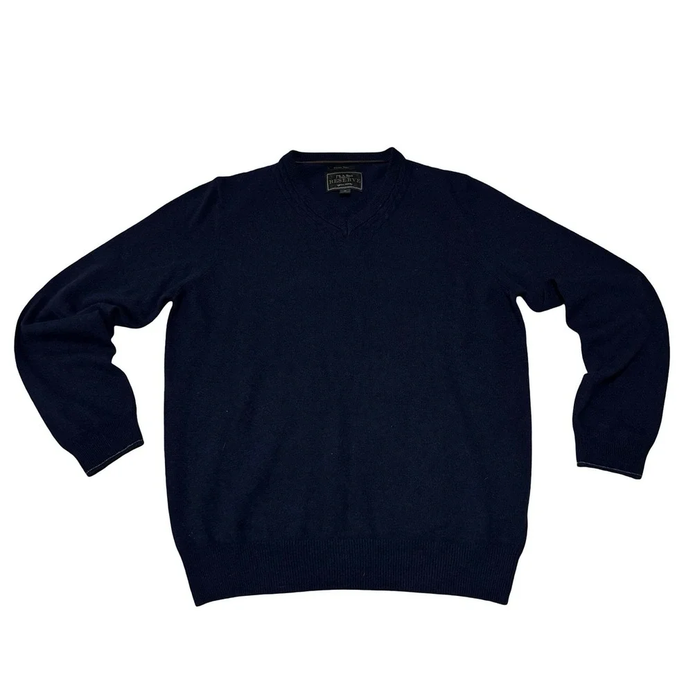 Jos A Bank RESERVE Men's Italian Yarn Made in Italy‎ Wool Cashmere Blend Sweater